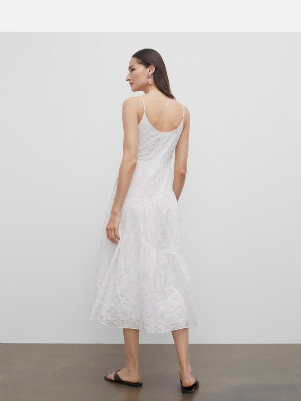 Club Monaco $269 Traveling Tiers Maxi Dress White Embroidered 100% Cotton - Picture 2 of 13